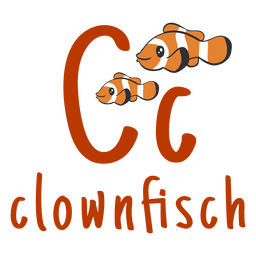 German alphabet color stroke clownfish PNG Design Transparent PNG