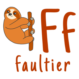Deutsches Alphabet Farbstrich Faultier PNG-Design Transparent PNG