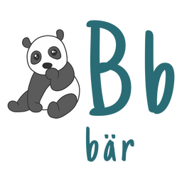 Oso de trazo de color del alfabeto alemán Diseño PNG