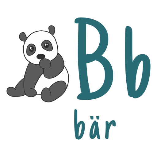 Farbstrichbär des deutschen Alphabets PNG-Design