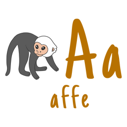 German alphabet color stroke monkey PNG Design Transparent PNG