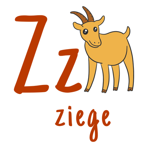 Deutsches Alphabet Farbstrich Ziege PNG-Design