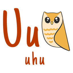 German alphabet color stroke owl PNG Design Transparent PNG