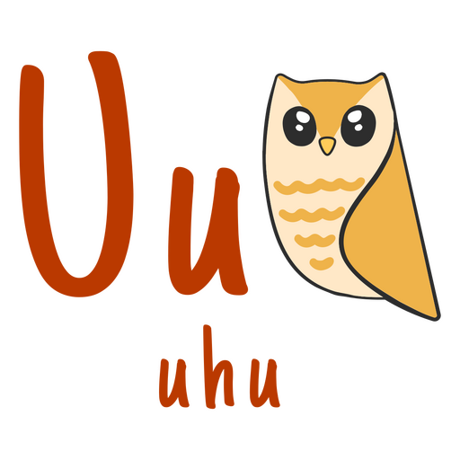 German alphabet color stroke owl PNG Design