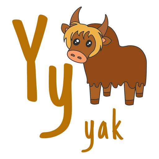 Alfabeto alemán trazo de color yak Diseño PNG