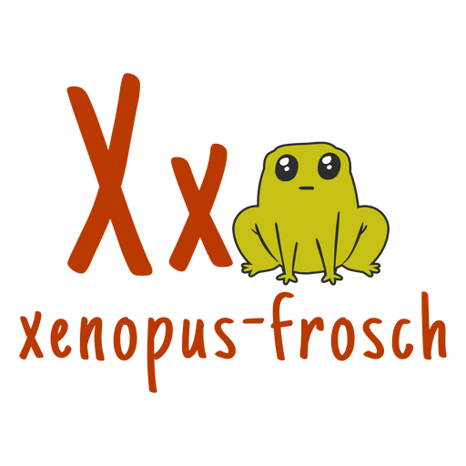 Farbstrichfrosch des deutschen Alphabets PNG-Design