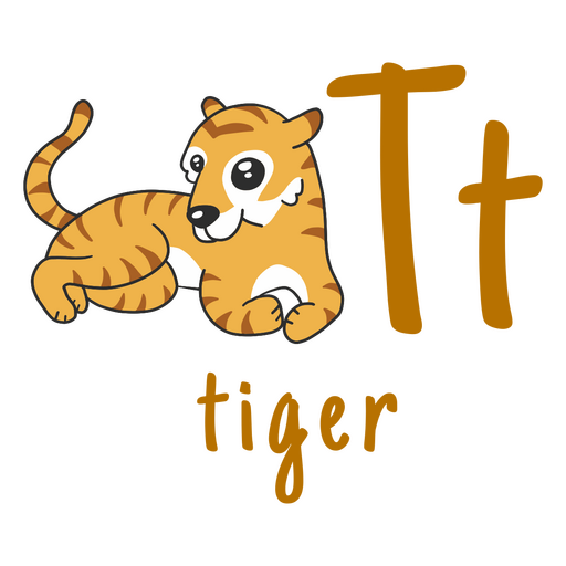 German alphabet color stroke tiger PNG Design