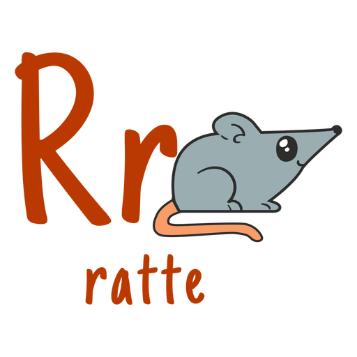 German alphabet color stroke rat