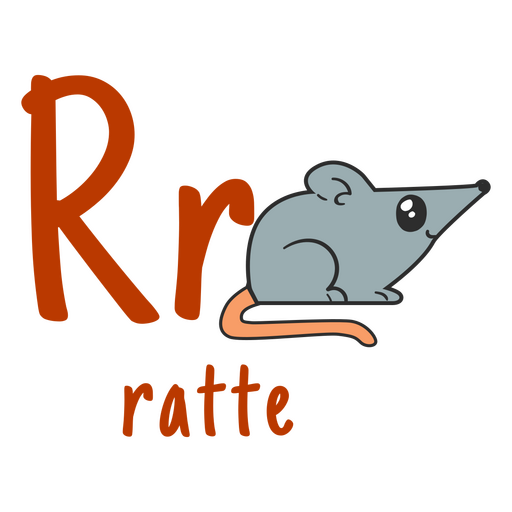 Rato de traçado de cor do alfabeto alemão Desenho PNG