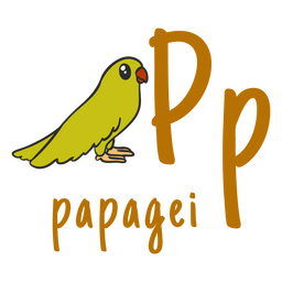 German alphabet color stroke parrot PNG Design Transparent PNG