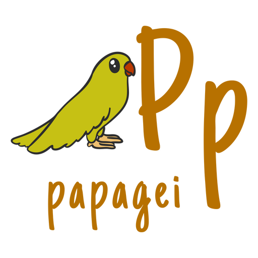 German alphabet color stroke parrot PNG Design