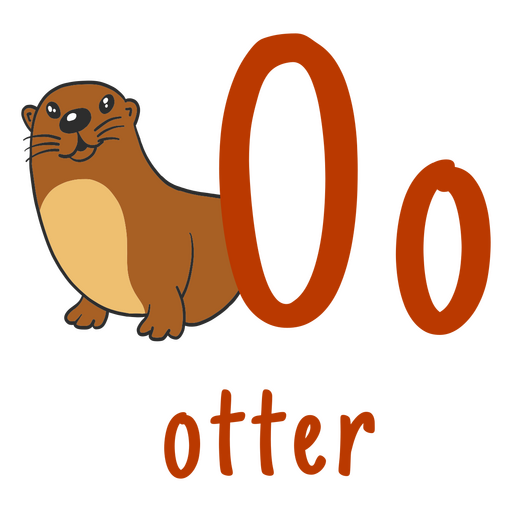 Nutria de trazo de color del alfabeto alemán Diseño PNG