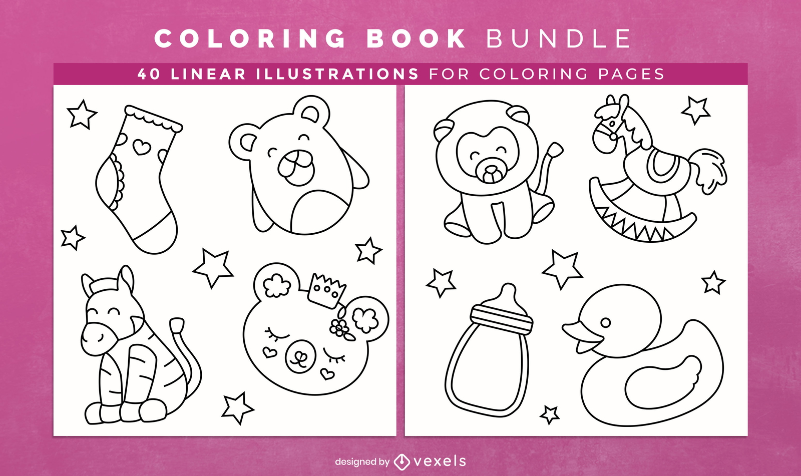 Livro de colorir brinquedos para bebês KDP design de interiores