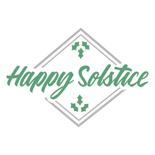Happy winter solstice lettering quote green