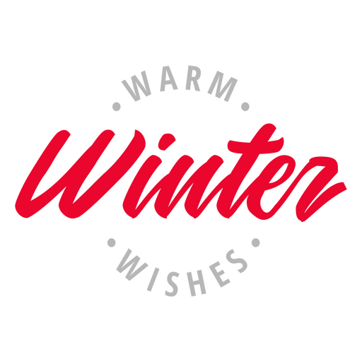 Winter solstice lettering quote warm wishes red