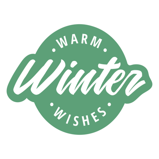 Winter solstice lettering quote warm wishes green
