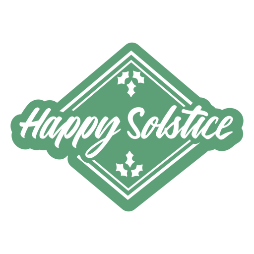 Happy solstice lettering quote green PNG Design