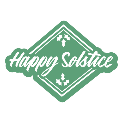 Happy Solstice Schriftzug Zitat grün PNG-Design