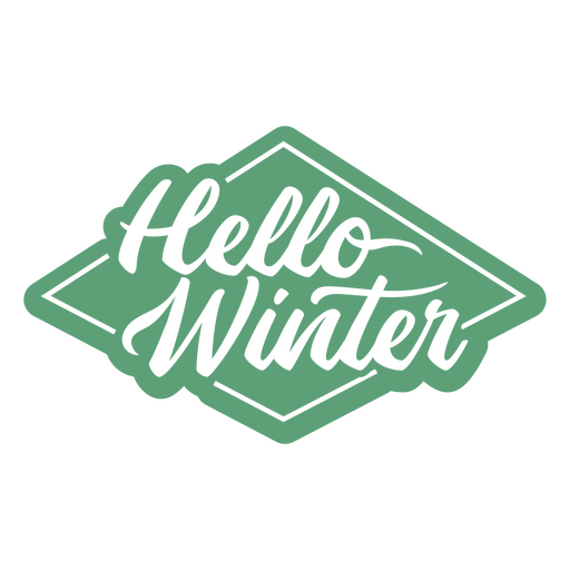 Hallo Winter Schriftzug Zitat grün PNG-Design