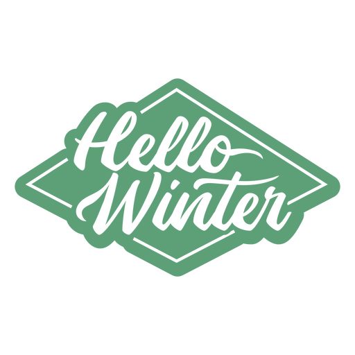 Hello winter lettering quote green PNG Design