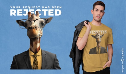 Animal jirafa con diseño de camiseta de gafas.