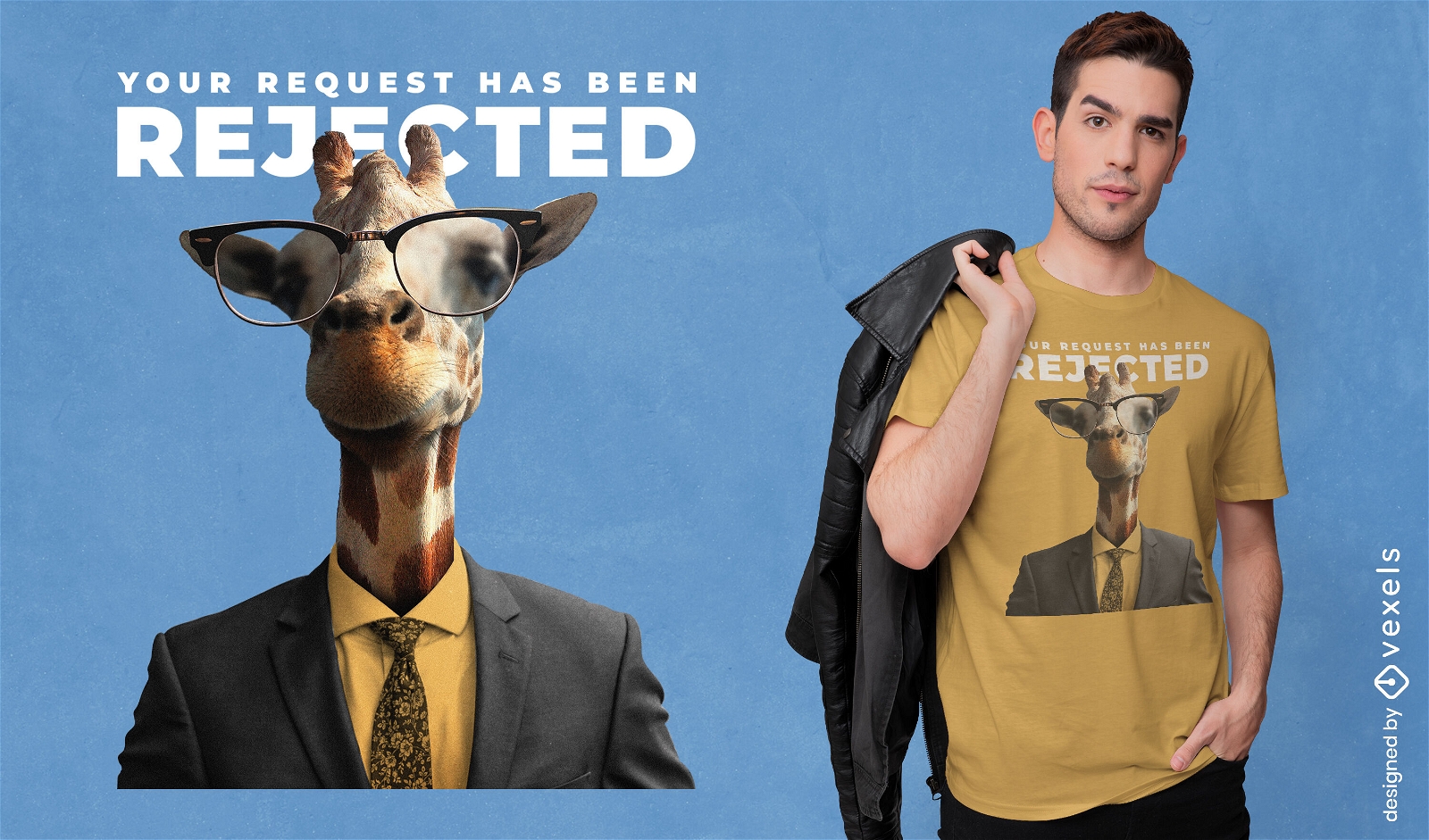 Animal girafa com desenho de camiseta de ?culos