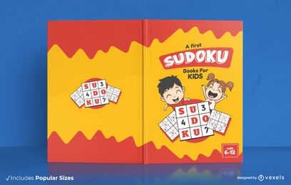 Sudoku puzzle book for children cover design