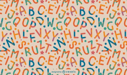 Design de padrão de letras do alfabeto coloridas