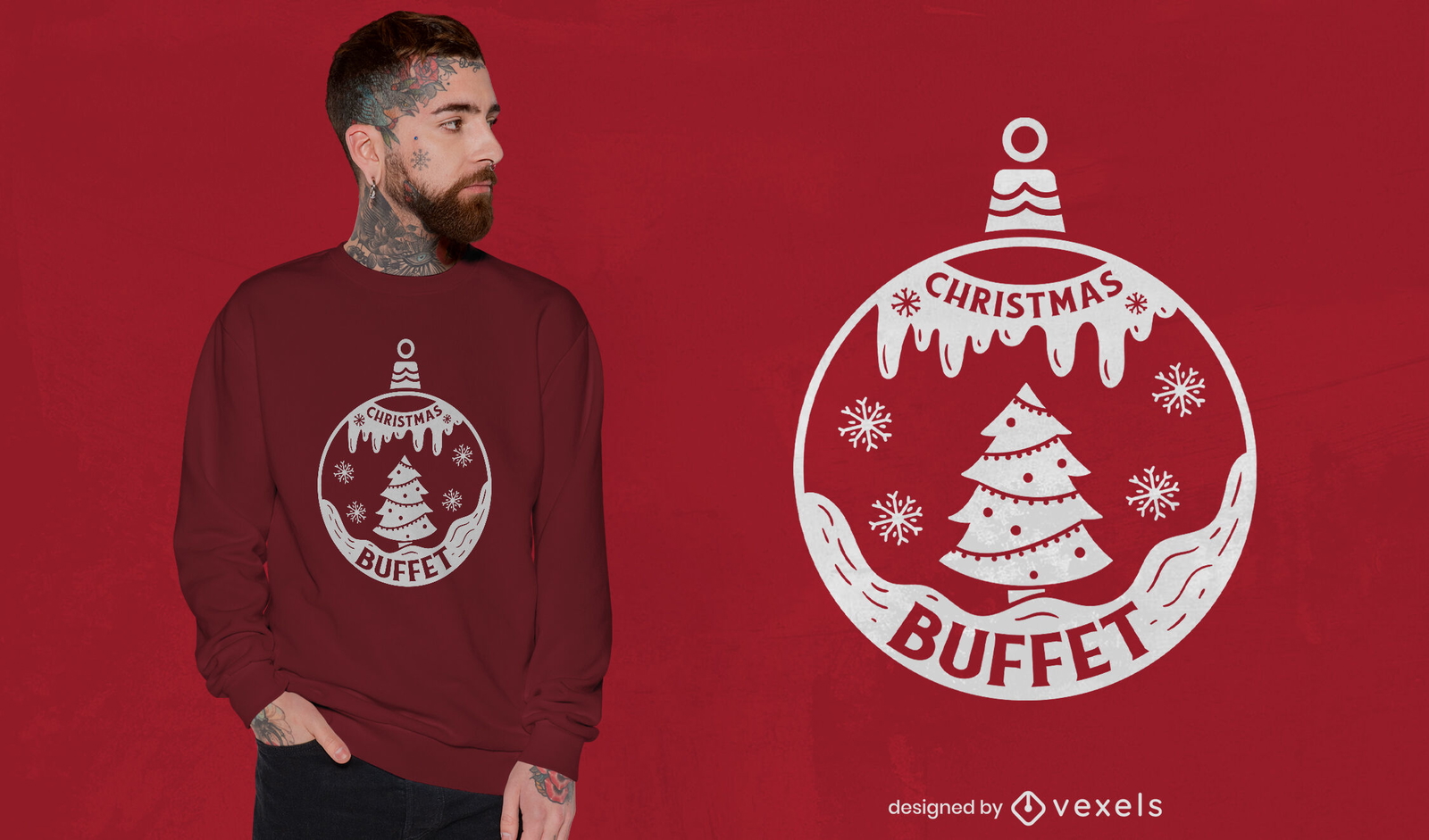 Design de t-shirt com decoração de luz de natal