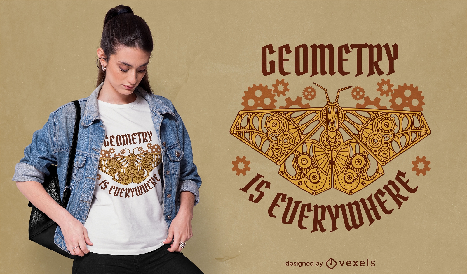 Geometry moth t-shirt design