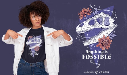 Design engraçado de t-shirt fóssil