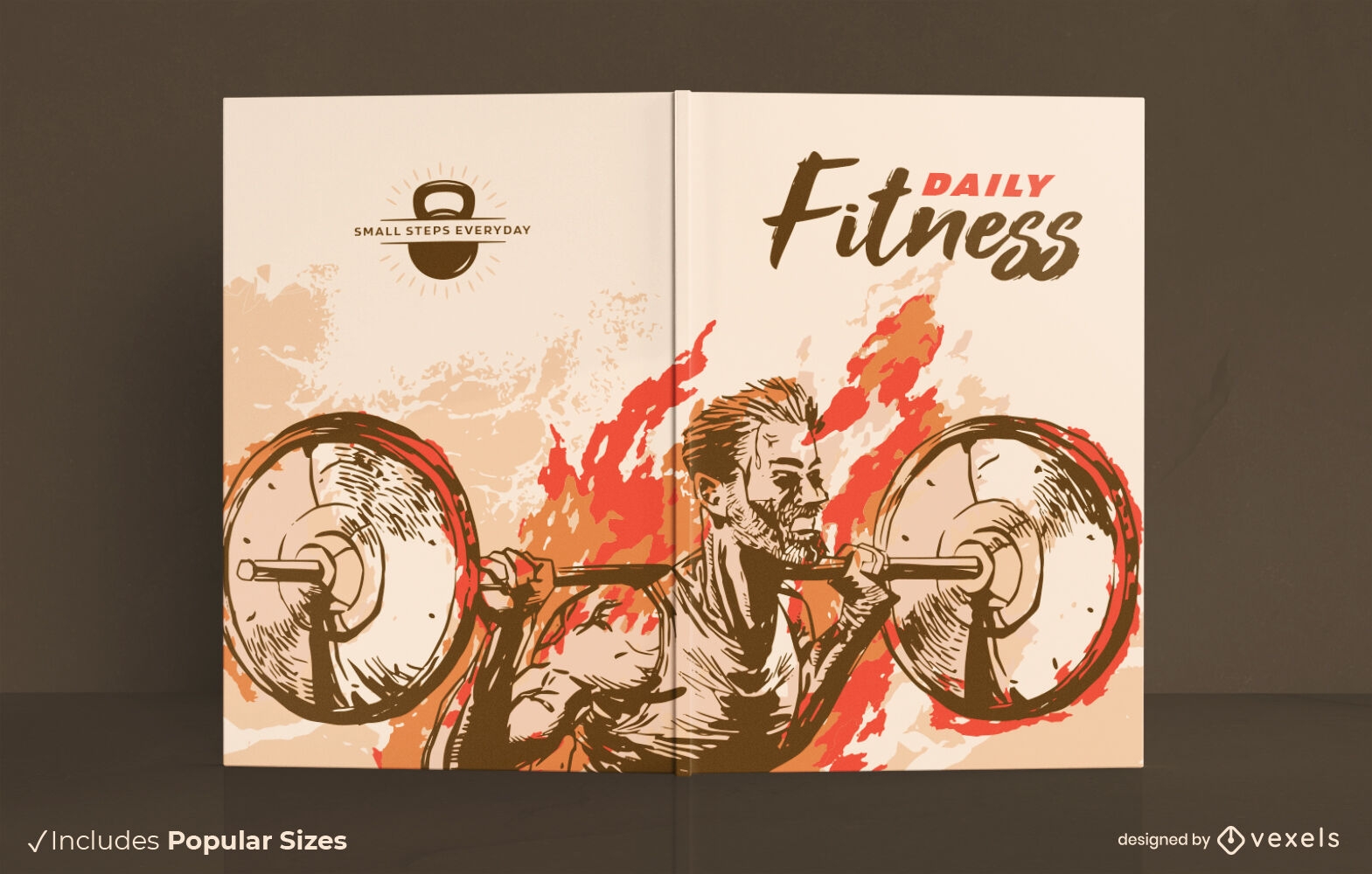 Excelente design de capa de livro de fitness di?rio