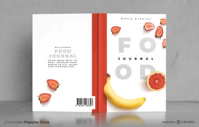 Belo design de capa de livro de diário de comida