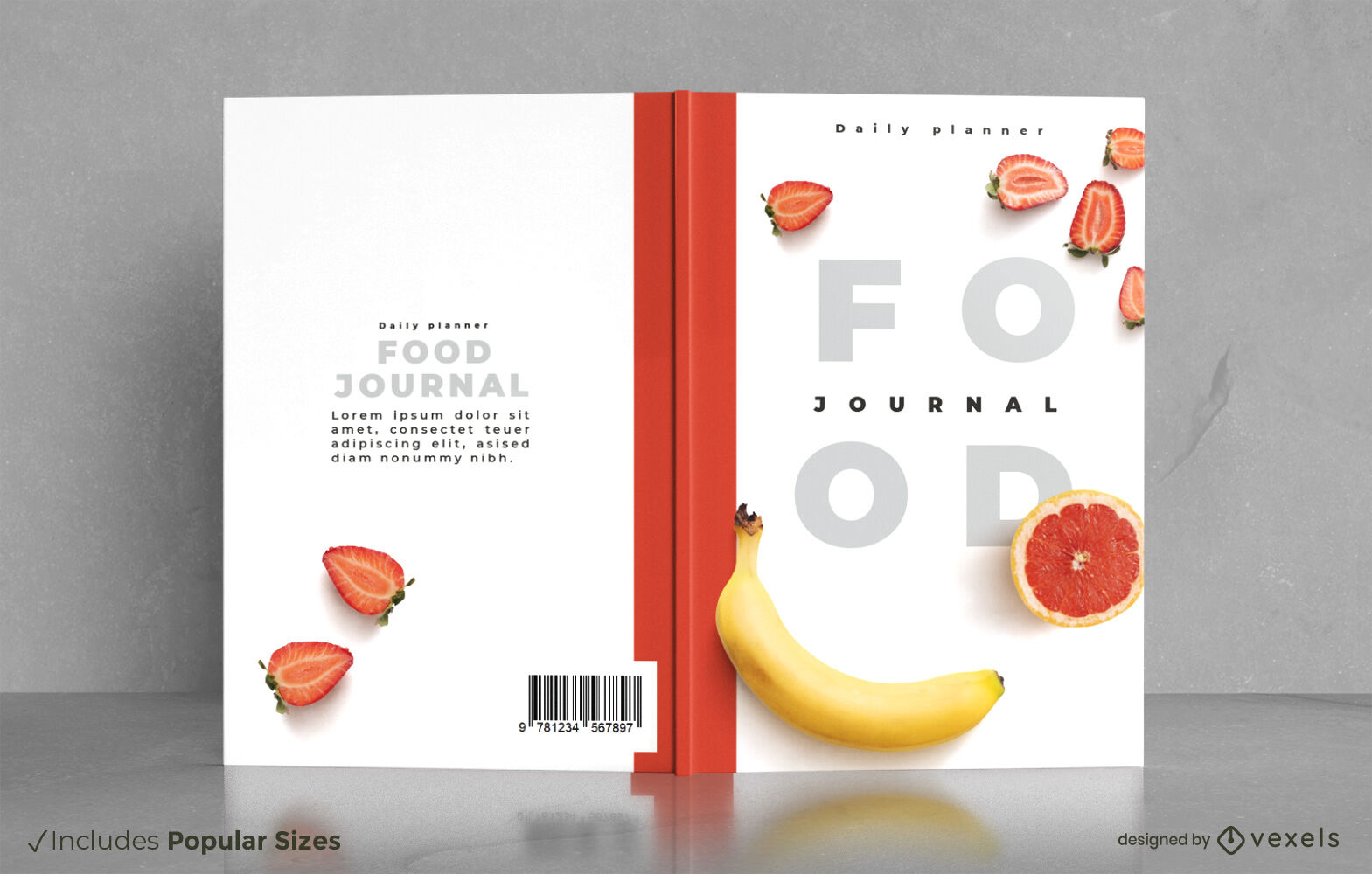 Wunderschönes Buchcover-Design für das Food-Journal