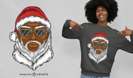 Black Santa Claus christmas t-shirt design