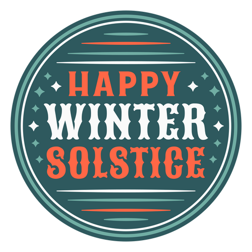 Citação vintage feliz solstício de inverno Desenho PNG