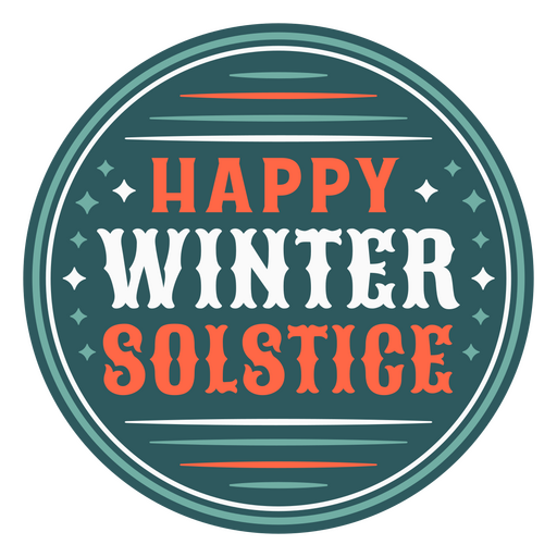 Happy winter solstice vintage quote PNG Design