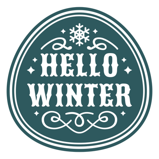 Hello winter vintage quote solstice PNG Design