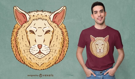 Cool hybrid sheep lion t-shirt design