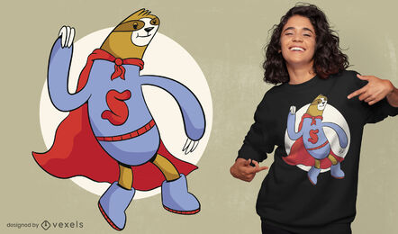 Lustiges Superfaultier-Helden-T-Shirt-Design