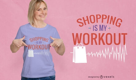 Diseño divertido de la camiseta de la cita del entrenamiento de las compras