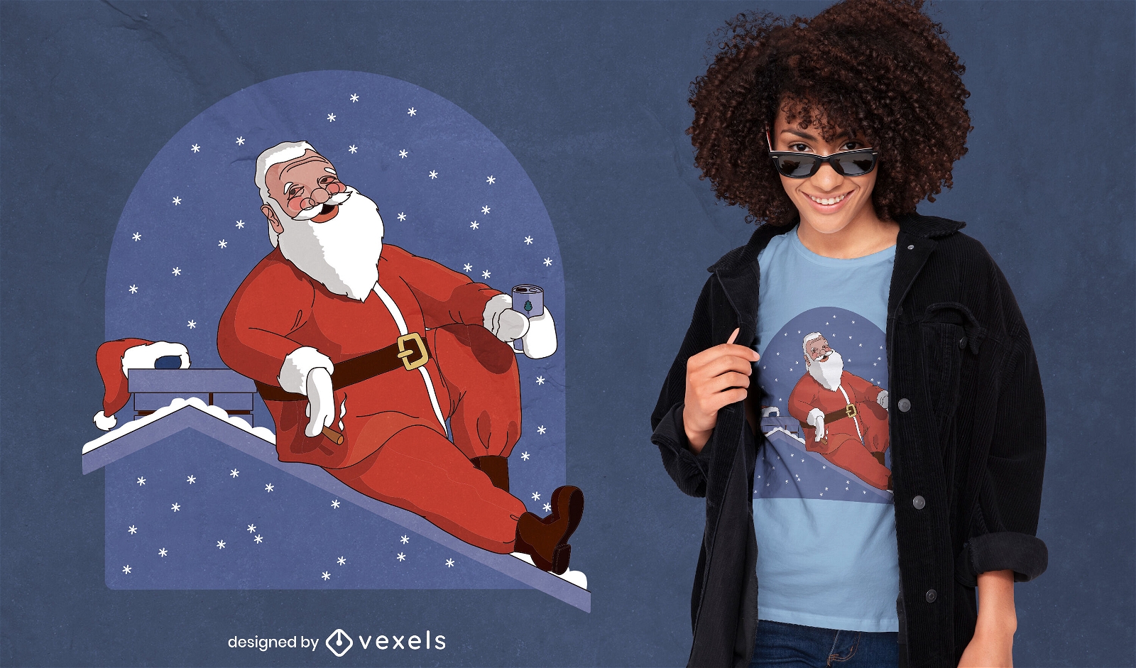 Diseño de camiseta Cool Christmas Santa