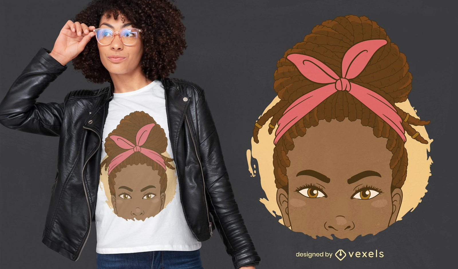 Diseño de camiseta de mujer encantadora con trenzas