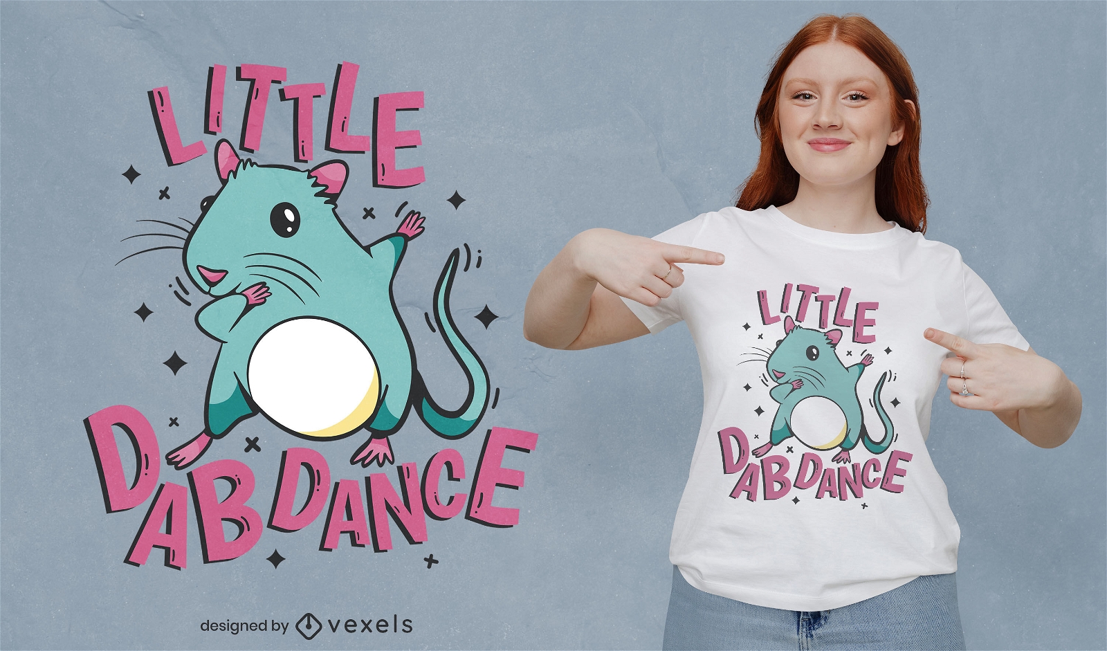 Cute mouse dabbing t-shirt design