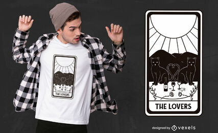 Cooles Liebhaber-Tarotkarten-T-Shirt-Design