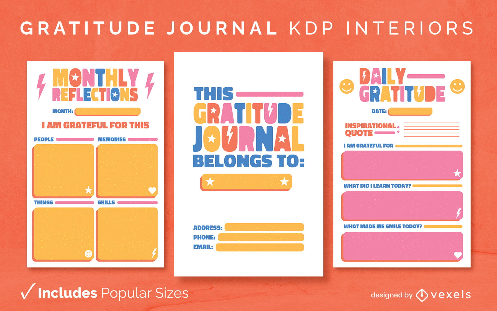 Adorável diário de gratidão design de interiores KDP