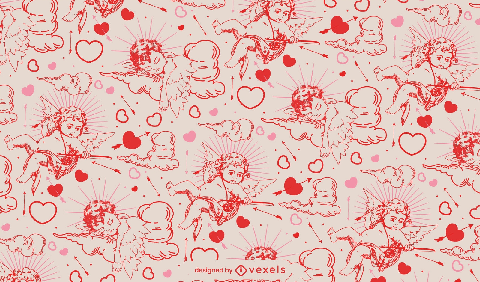 Valentines day holiday cupid pattern design