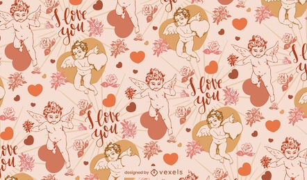 Valentines day cupid pattern design