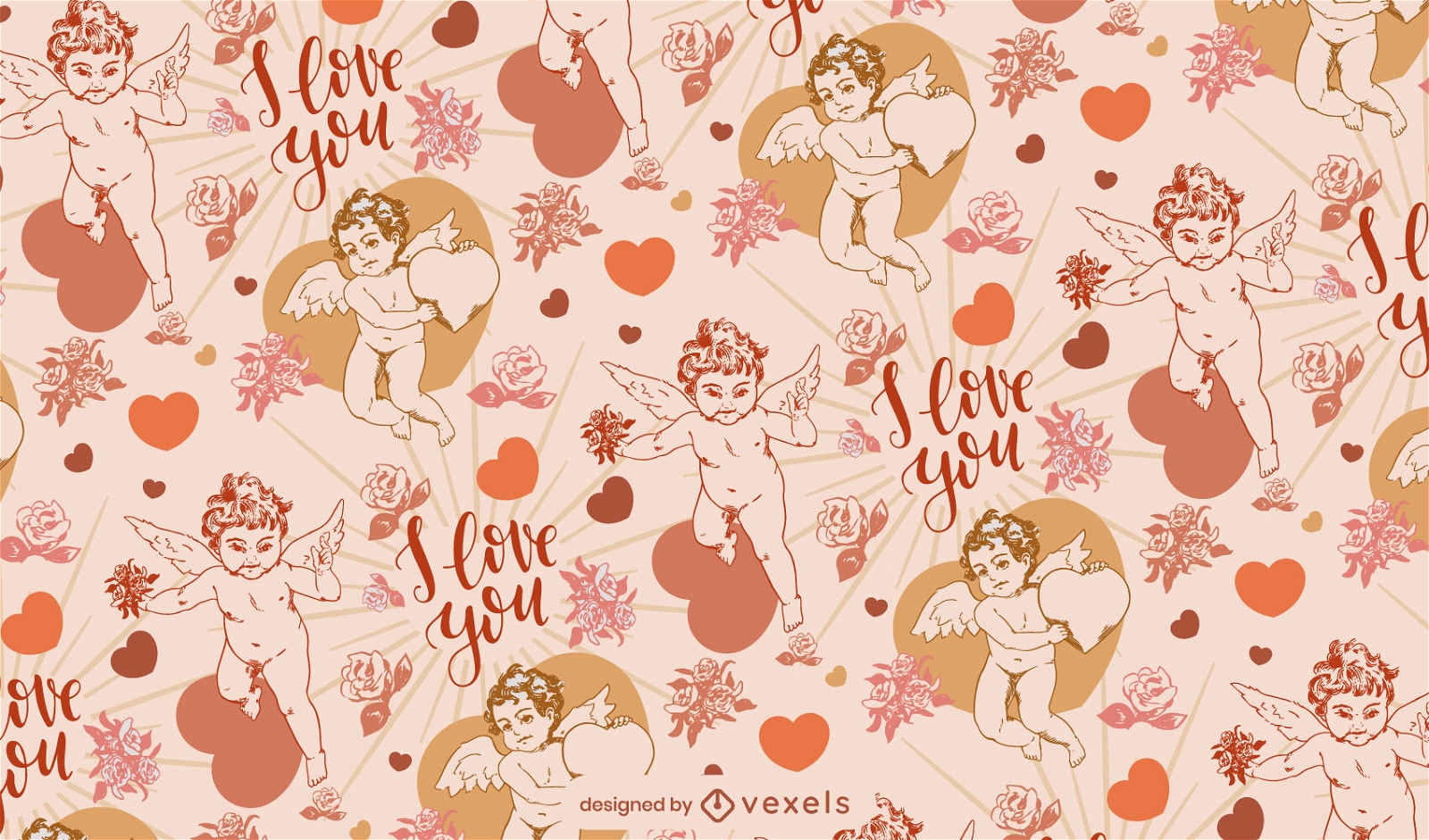Valentines day cupid pattern design