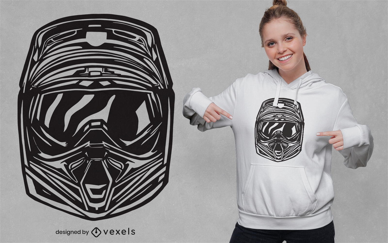Fantástico design de t-shirt de capacete para motorcross